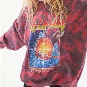 Def Leppard Pyromania tie dye urban outfitters S/M